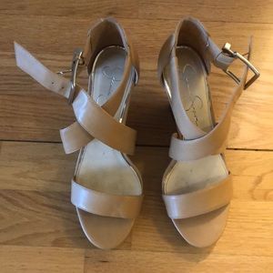 Jessica Simpson camel wedges